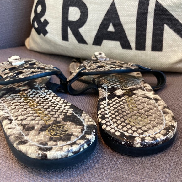 Tory Burch Miller Snakeskin Sandals 9.5 - Picture 6 of 9